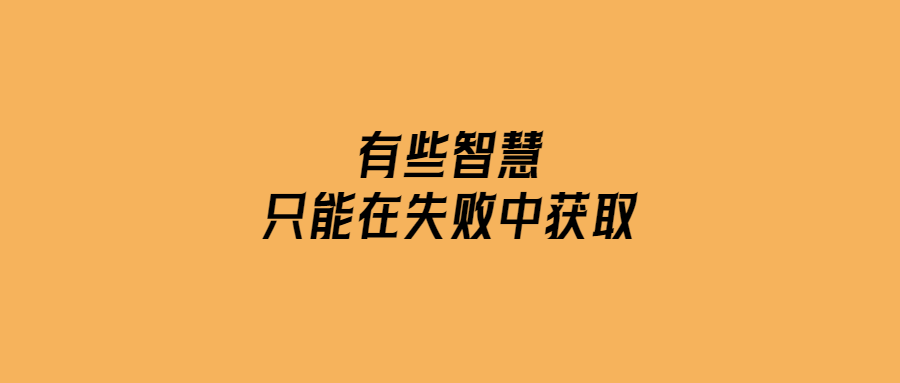 有些智慧只能在失敗中獲取-愛分享導航