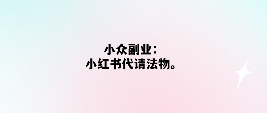 小眾副業-小紅書代請法物