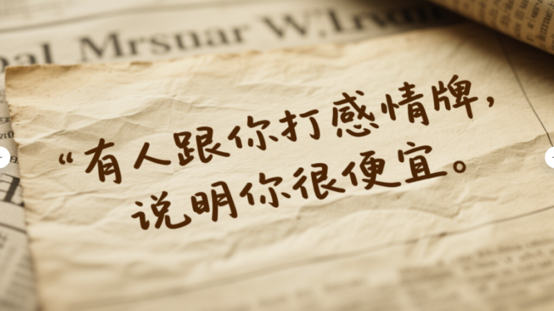 有人跟你打感情牌，說明你很便宜-愛分享導航