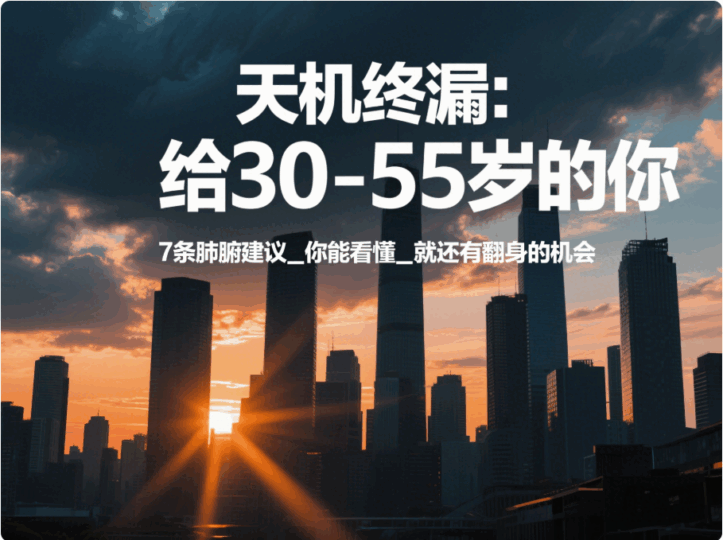 天機終漏: 給30-55歲的你 7條肺腑建議_你能看懂_就還有翻身的機會-愛分享導航