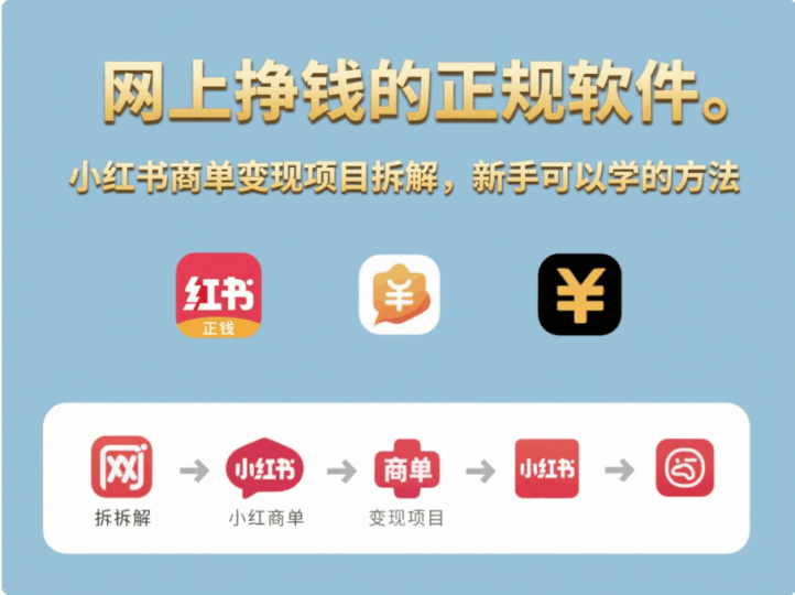 網上掙錢的正規軟件_小紅書商單變現項目拆解_新手可以學的方法-愛分享導航