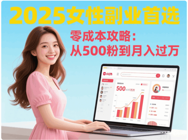 2025女性副業首選!小紅書零成本攻略:從500粉到月入過萬全解析-愛分享導航