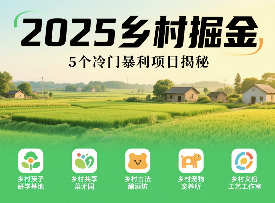 在村里悶聲發(fā)財:2025鄉(xiāng)村創(chuàng)業(yè)5個冷門暴利項目-愛分享導航