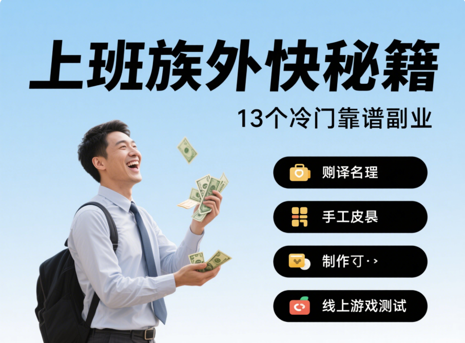 分享13個冷門但靠譜的副業,上班族也能輕松賺外快!-愛分享導航