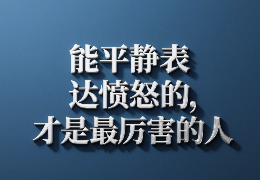 能平靜表達憤怒的，才是最厲害的人