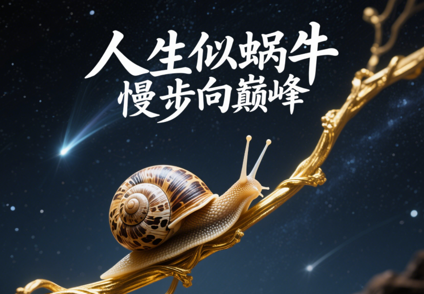 人生如蝸牛般緩慢，卻終究爬向成功的頂峰