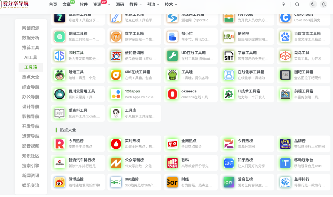 優(yōu)質資源整合網站導航推薦，不容錯過-愛分享導航