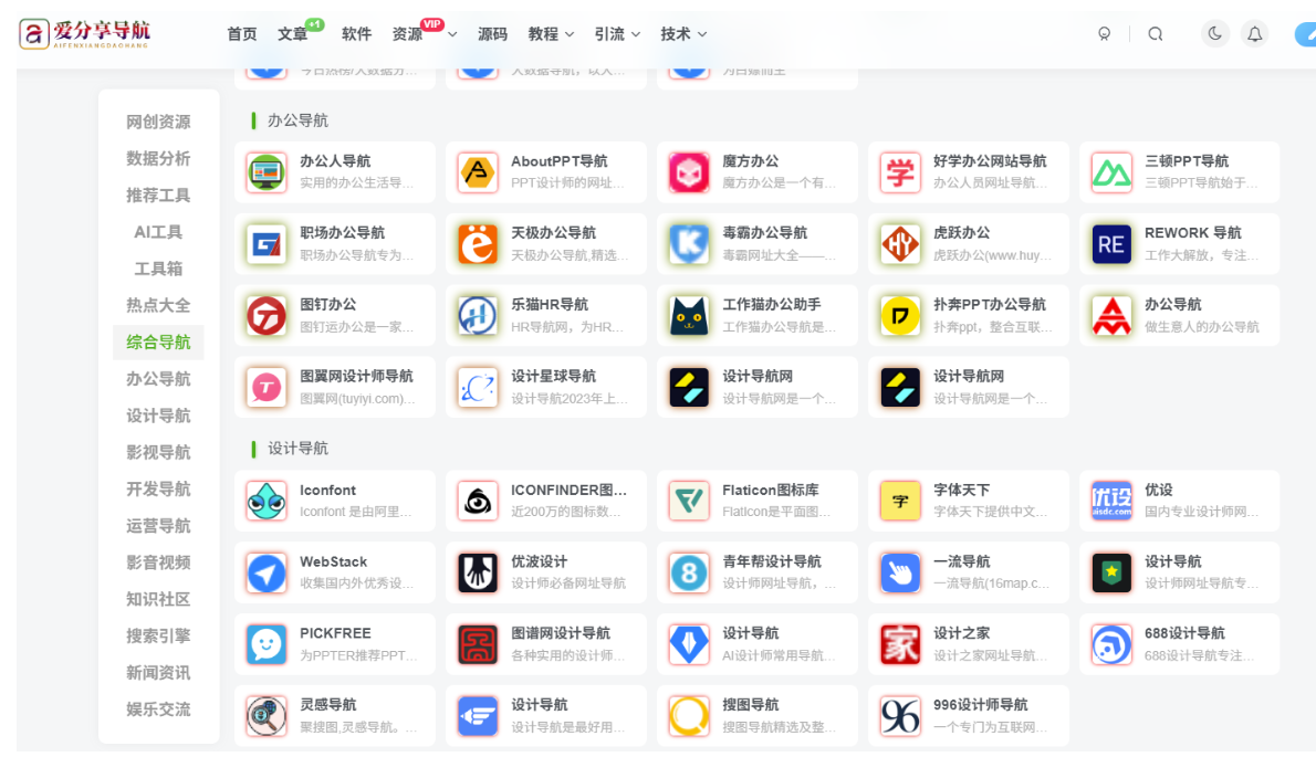 資源整合網(wǎng)站導(dǎo)航：創(chuàng)業(yè)者的資源秘密武器-愛分享導(dǎo)航