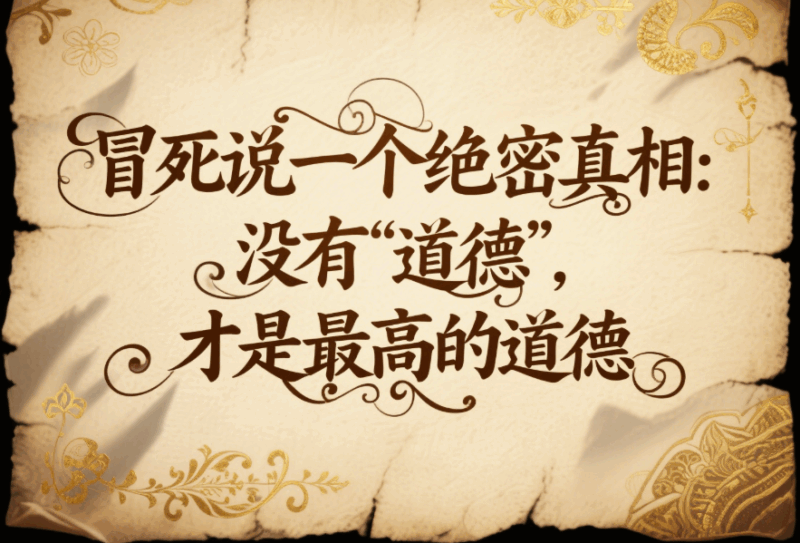 冒死說一個(gè)絕密真相：沒有“道德”，才是最高的道德-愛分享導(dǎo)航